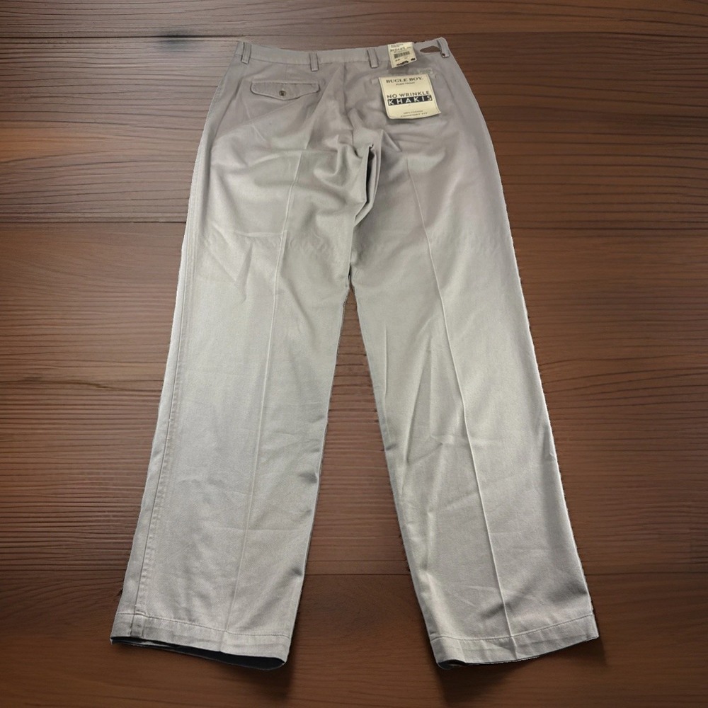 Bugle Boy No Wrinkle Khakis Mens 36x34 Beige Comfort Fit Slacks Pants Cotton NEW